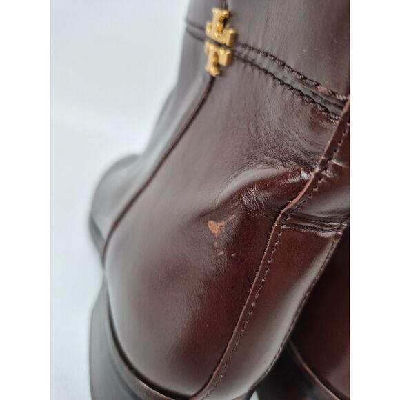 Tory Burch Women's Brown Everly Leather Ankle Booties Size 10 M - Picture 7 of 10
